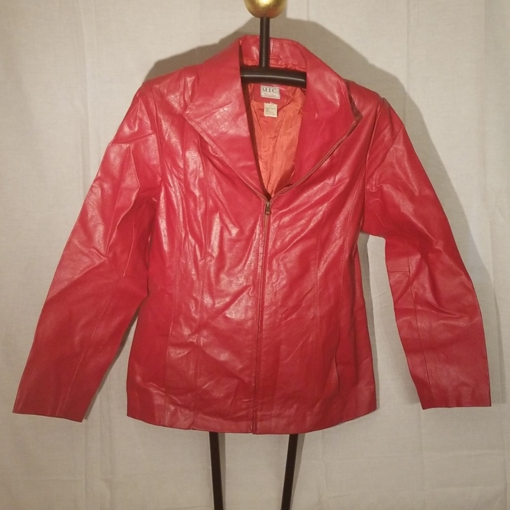 Gorgeous Red 100% Leather Jacket